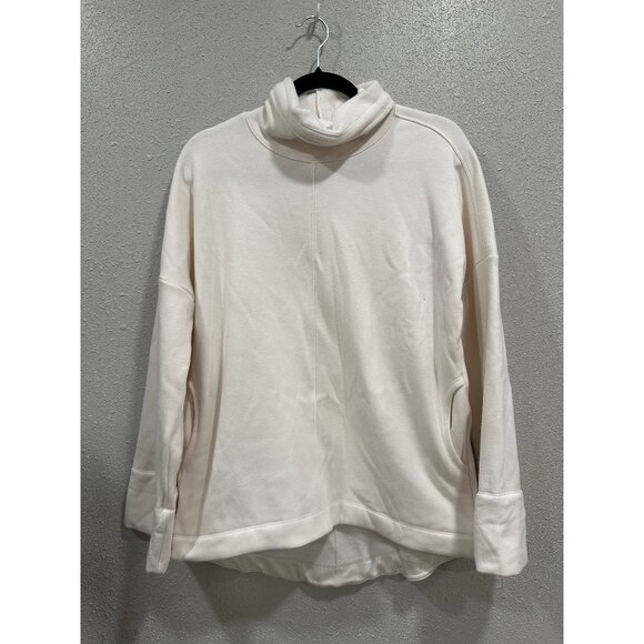 Athleta XS White Turtleneck Pullover Sweatshirt Minimalist Athleisure - Picture 1 of 5